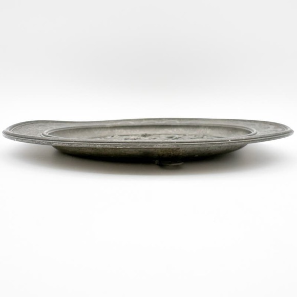 Antique SKS Zinn Hanging Plate 95% Pewter Rare Germany Farming Sheppard Scene - Picture 12 of 13